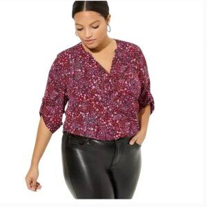 NWT Torrid Harper Tunic Pink Floral, sz 1 (14/16)